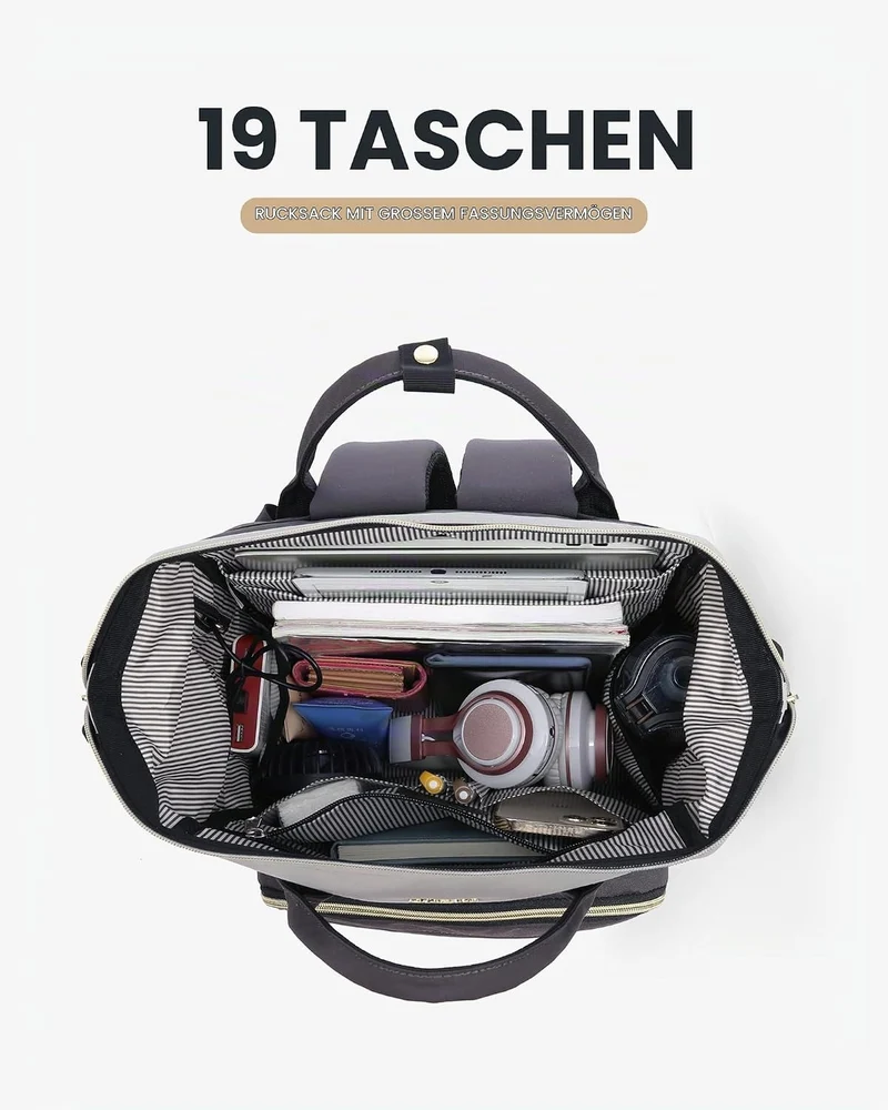 LOVEVOOK Rucksack Damen, Laptop Rucksack 17 Zoll, Schulrucksack Teenager | Reiserucksack Arbeitsruck