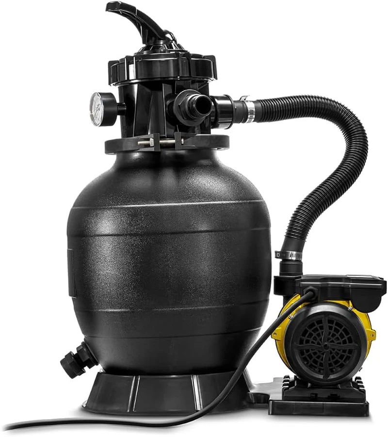 TROTEC Sandfilterpumpe TSP 10000 EF 10000 l/h Pool Filterpumpe mit 7 Wege Ventil und Vorfilter geeig