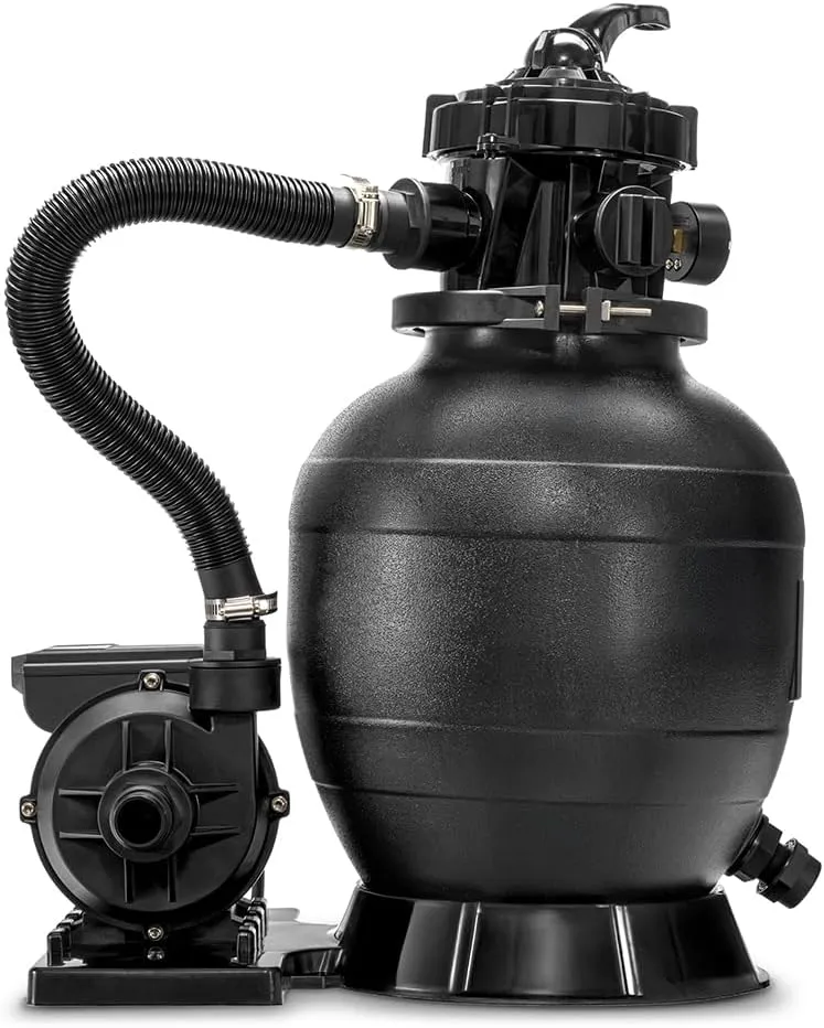 TROTEC Sandfilterpumpe TSP 10000 EF 10000 l/h Pool Filterpumpe mit 7 Wege Ventil und Vorfilter geeig