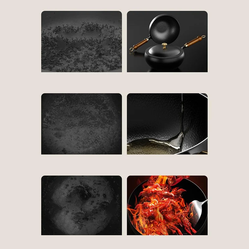 Chinesischer Wok | Uncoated Hand Forged Big Belly Pot | Eisentopf | Bratpfanne | Suppentopf | Antiha
