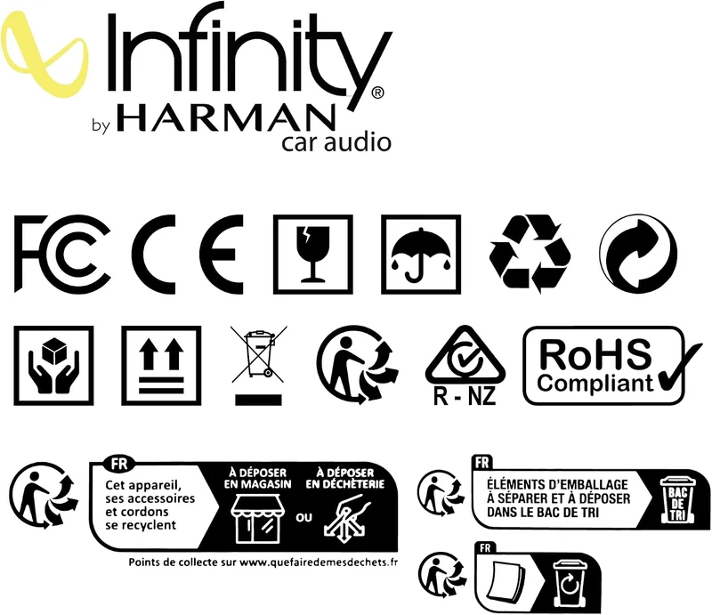 Infinity Alpha 403F Koaxial Lautsprecher Auto 10cm, 4 Zoll, von Harman Kardon Car HiFi mit 40W RMS u
