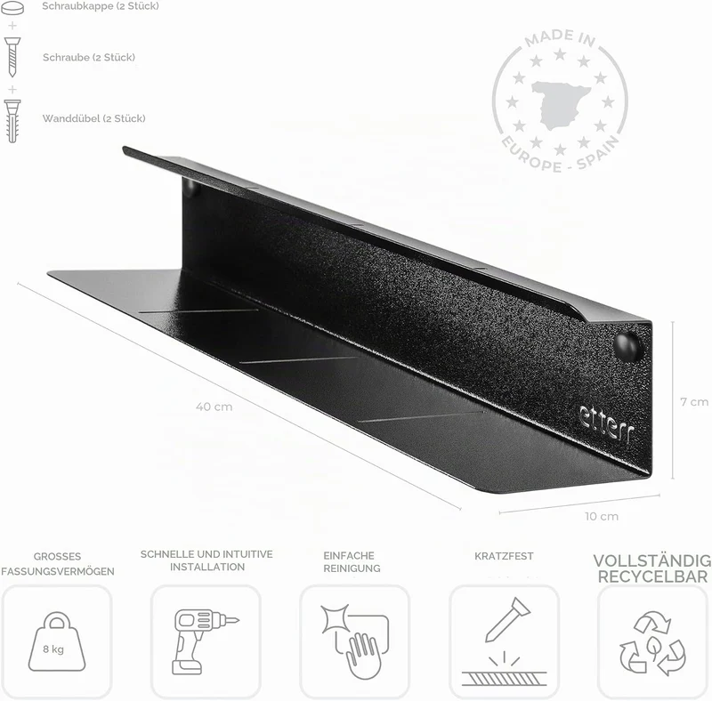 Schuhregal Eingang, Schmaler Wand-Schuhorganizer für Innen und Aussen, Schrank/Garderobe, Schuhablag