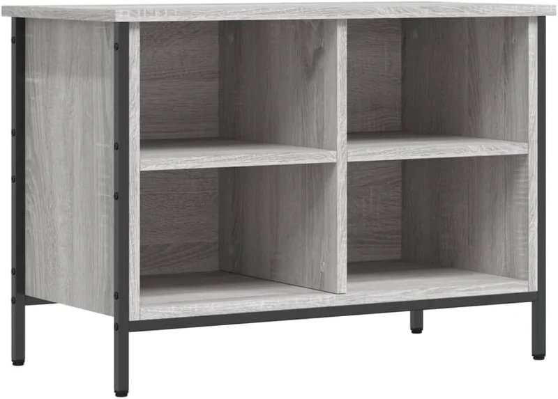 Schuhschrank 69x35x50cm Grau Sonoma Holzwerkstoff,Pulverbeschichtetes Stahl Vorratsschrank Schuhaufb
