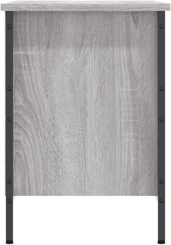 Schuhschrank 69x35x50cm Grau Sonoma Holzwerkstoff,Pulverbeschichtetes Stahl Vorratsschrank Schuhaufb