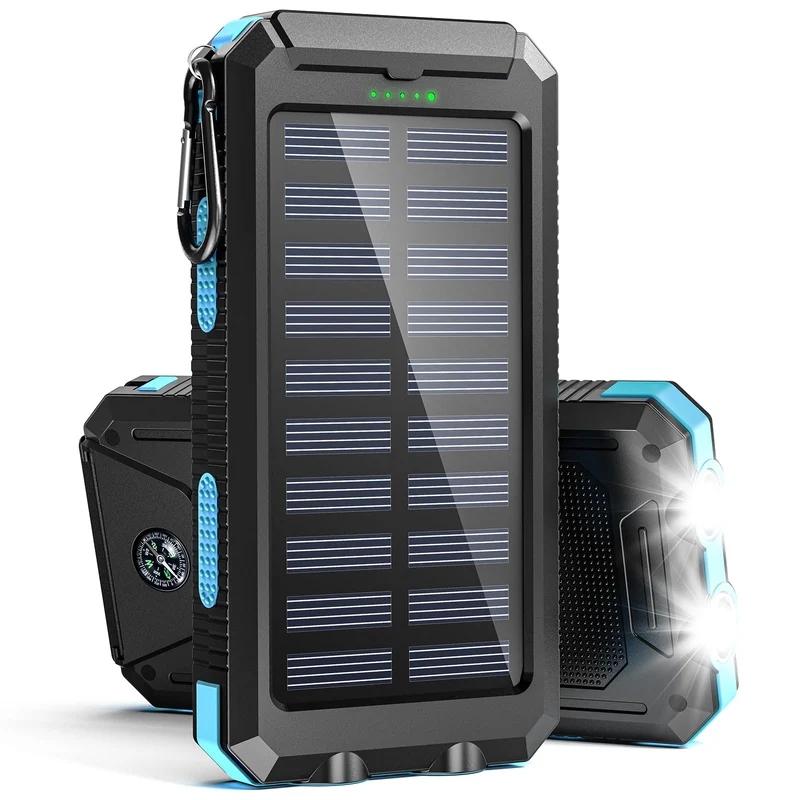 Vikeri Solar Powerbank 26800mAh, Powerbank Solar Wasserdichtes USB C Externer Akku mit 4 Outputs, Po