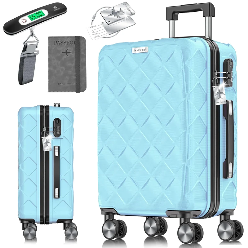 KESSER® Reisekoffer 120L Koffer ABS Hartschalenkoffer mit Zahlenschloss, Kofferwaage & Reisebrieftas