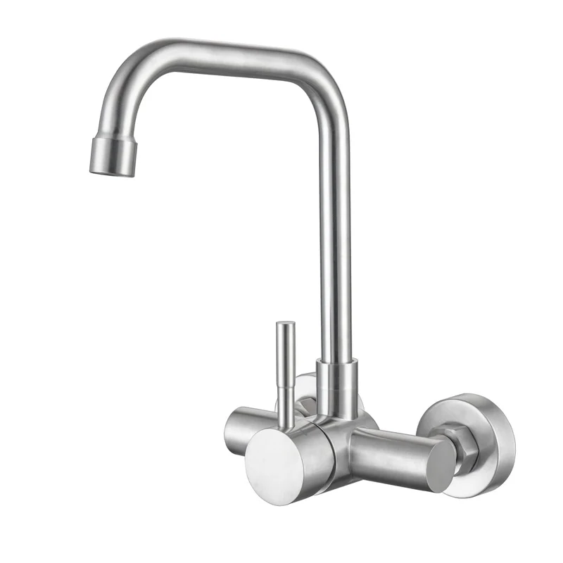 ONECE Wandmontage Küchenarmatur mit 11 cm Lochrabstand, Wasserhahn in Wand | Wandarmatur Küche aus E