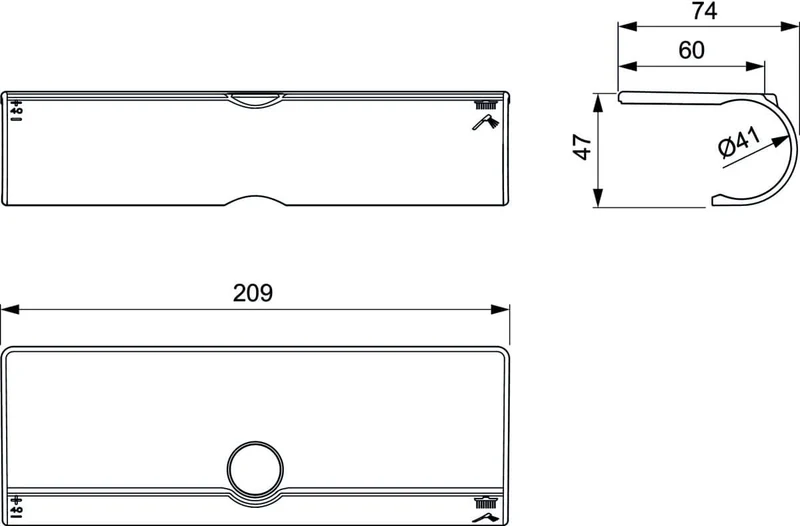 Ideal Standard A7601AA Ceratherm T Wrap-Over Ablage für Duschsysteme Chrom