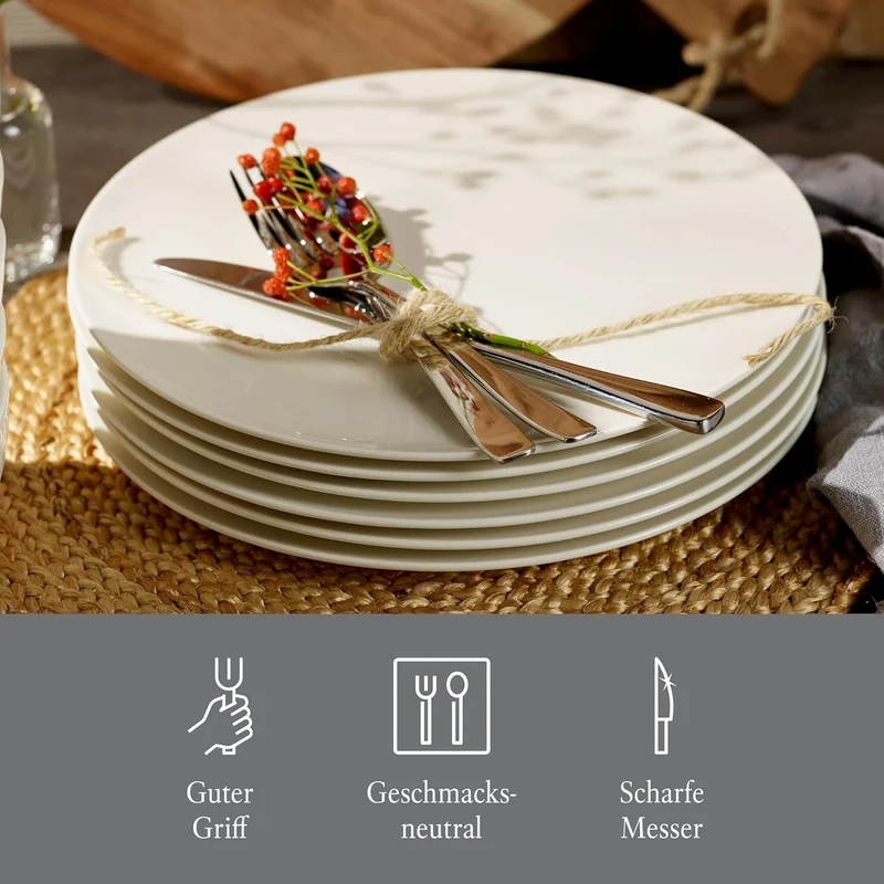 vivo by Villeroy und Boch Group - Voice Basic Tafelbesteck, 60-tlg., für bis zu 12 Personen, Edelsta