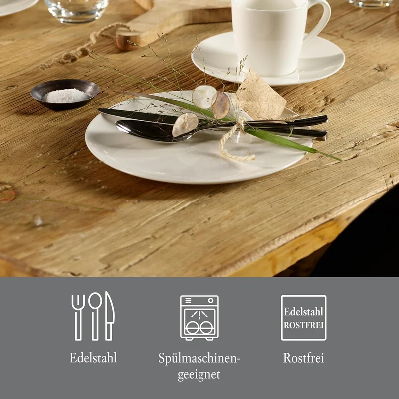 vivo by Villeroy und Boch Group - Voice Basic Tafelbesteck, 60-tlg., für bis zu 12 Personen, Edelsta