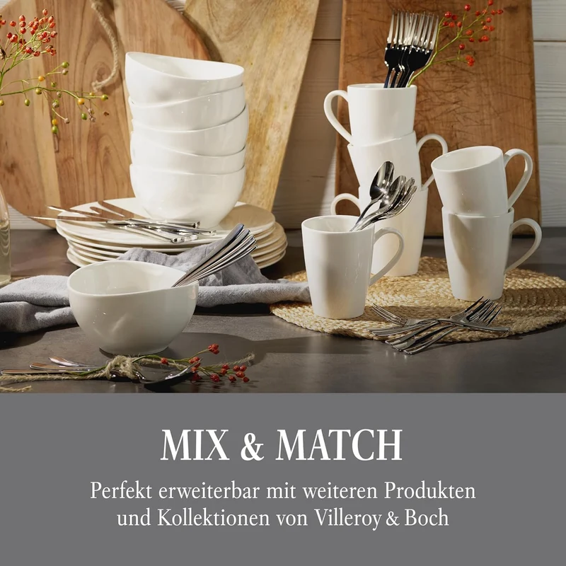 vivo by Villeroy und Boch Group - Voice Basic Tafelbesteck, 60-tlg., für bis zu 12 Personen, Edelsta