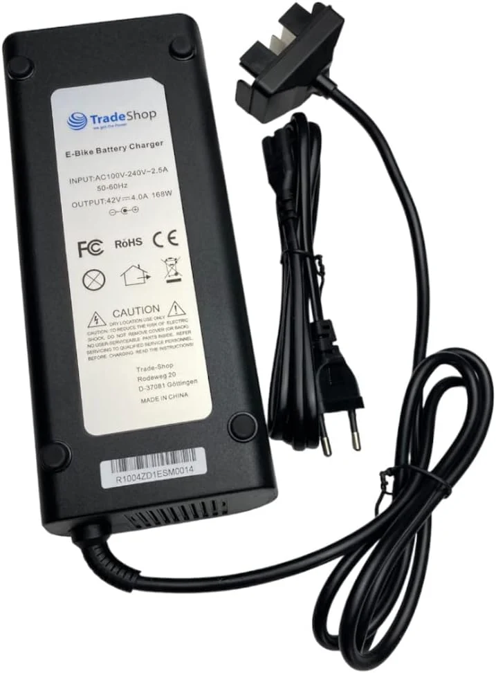 Trade-Shop Netzteil Ladegerät Ladekabel 42V 4A kompatibel mit Bosch Classic Line/Classic+ Line 36V E
