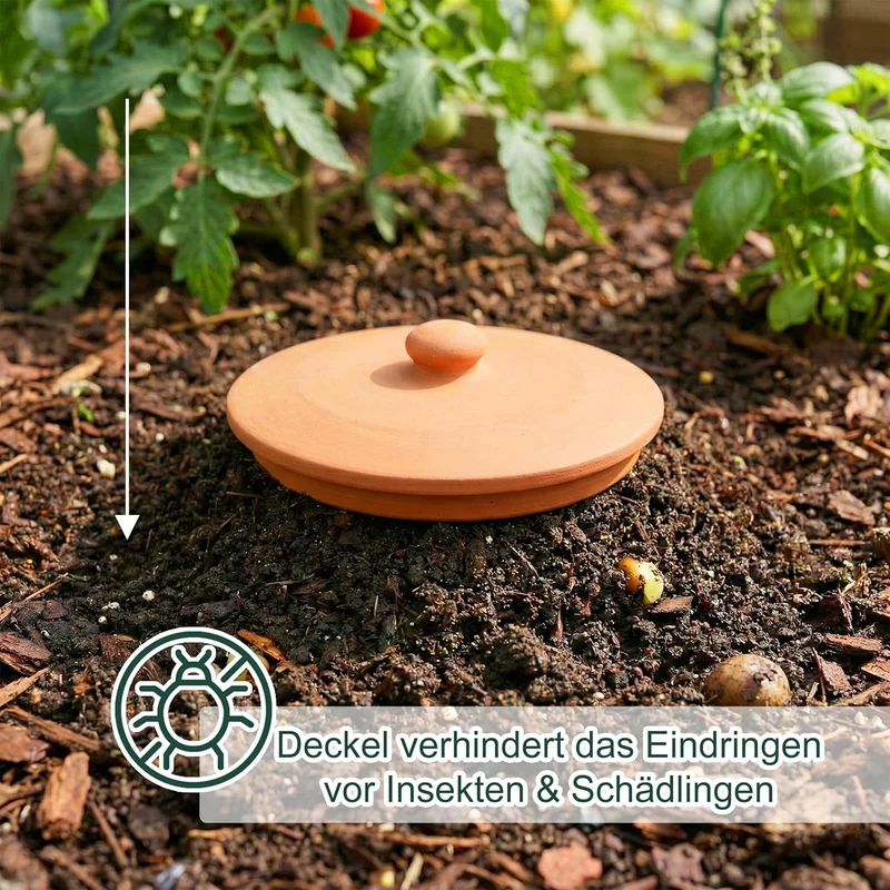 Relaxdays Wurmkomposter zum Eingraben, 5 L, Wurmturm für Küchenabfälle, Deckel, Komposter Garten & B