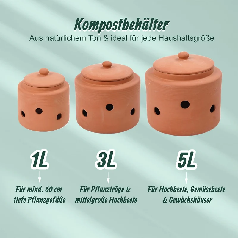 Relaxdays Wurmkomposter zum Eingraben, 5 L, Wurmturm für Küchenabfälle, Deckel, Komposter Garten & B