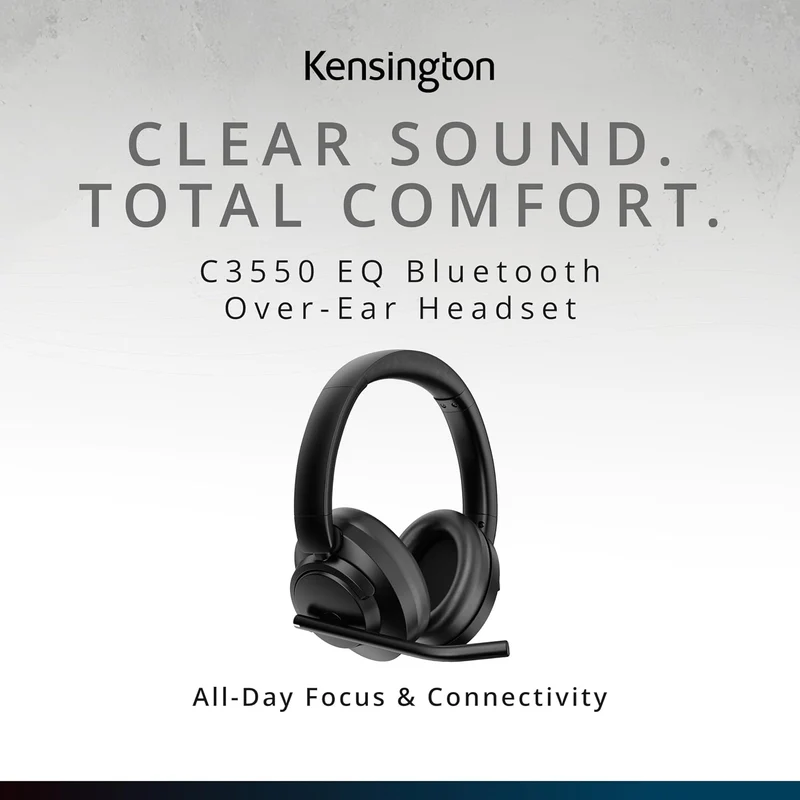 Kensington Hybrid C3550 EQ Bluetooth® Over-Ear-Headset mit Ohrmuschel-Bedienung, aktives Noise Cance