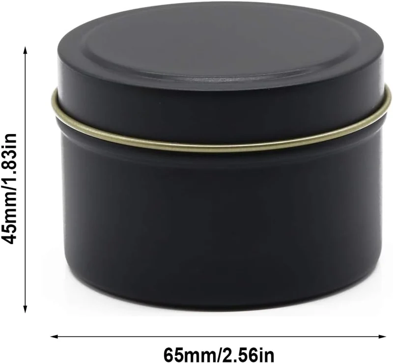 24 Stück Kerzendosen, 120ml Kerzenbehälter, Mini Candle Making Jars Schwarz, Runde Kerzengläser, Ker
