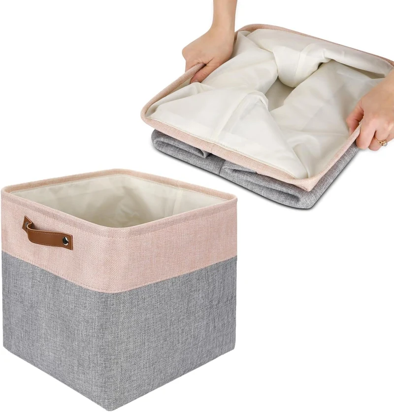Mangata 25|28|30|33cm Aufbewahrungsbox Stoff, Aufbewahrungskorb für Regal, Korb Aufbewahrung, 3-er P