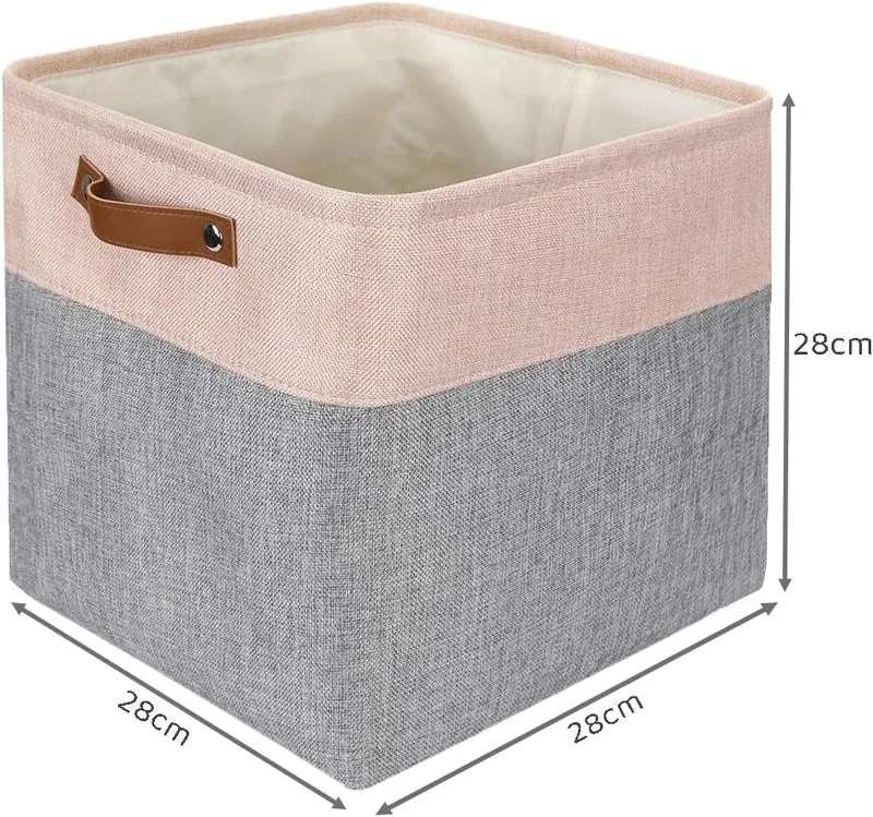 Mangata 25|28|30|33cm Aufbewahrungsbox Stoff, Aufbewahrungskorb für Regal, Korb Aufbewahrung, 3-er P