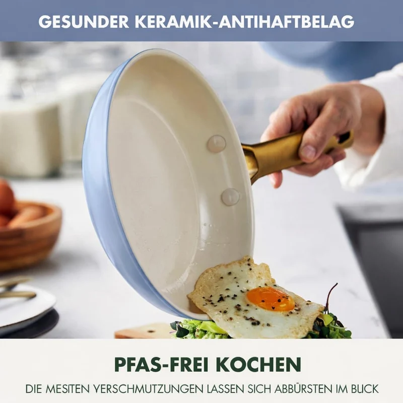 GreenPan Reserve Harteloxiertes Gesundes Keramische Antihaft-Kochgeschirr Set,10 Teile,Inklusive Bra