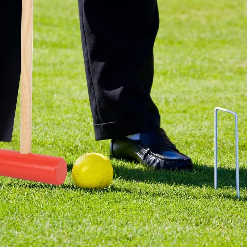 Krocket Spiel, 2-4 Spieler Croquet Set, Krocketspiel Kinder Erwachsene Holzspielzeug, Outdoor Famili