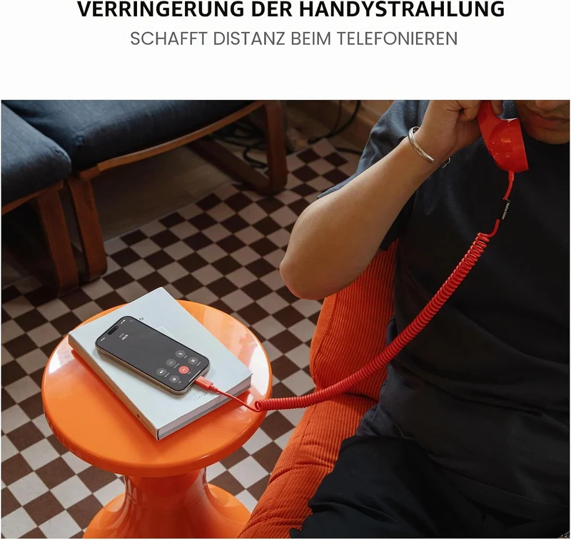 Native Union Pop Phone – Retro-Telefonhörer mit Mikrofon & Lautsprecher, USB-C für iPhone, iPad, Lap