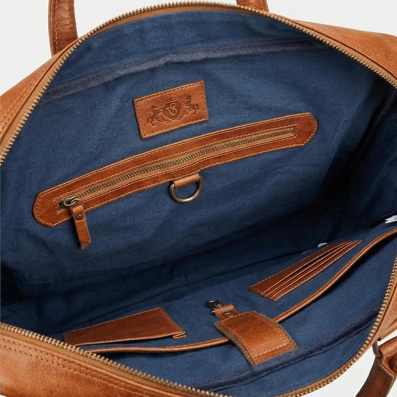 SID & VAIN grosse Laptoptasche echt Leder - 15 Zoll Laptop Business-Tasche CEDAR gross - Aktentasche