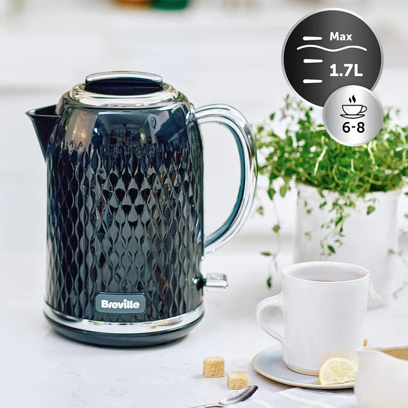 Breville VKT017 Curve Wasserkocher, 3000 W, 1,7 Liter (schwarz) 1.7 Liter Schwarz, 1.7 Liter Schwarz