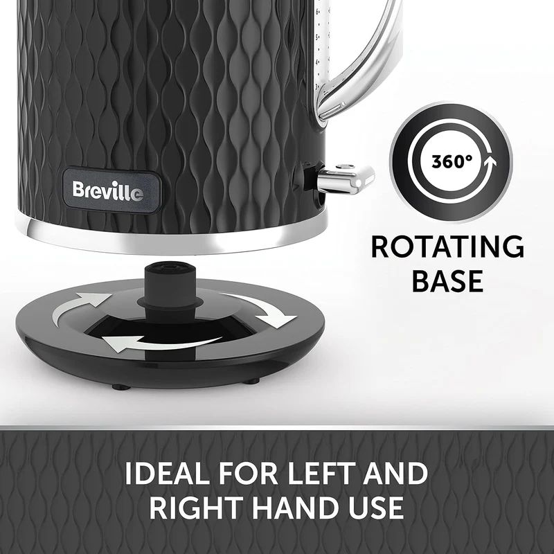 Breville VKT017 Curve Wasserkocher, 3000 W, 1,7 Liter (schwarz) 1.7 Liter Schwarz, 1.7 Liter Schwarz