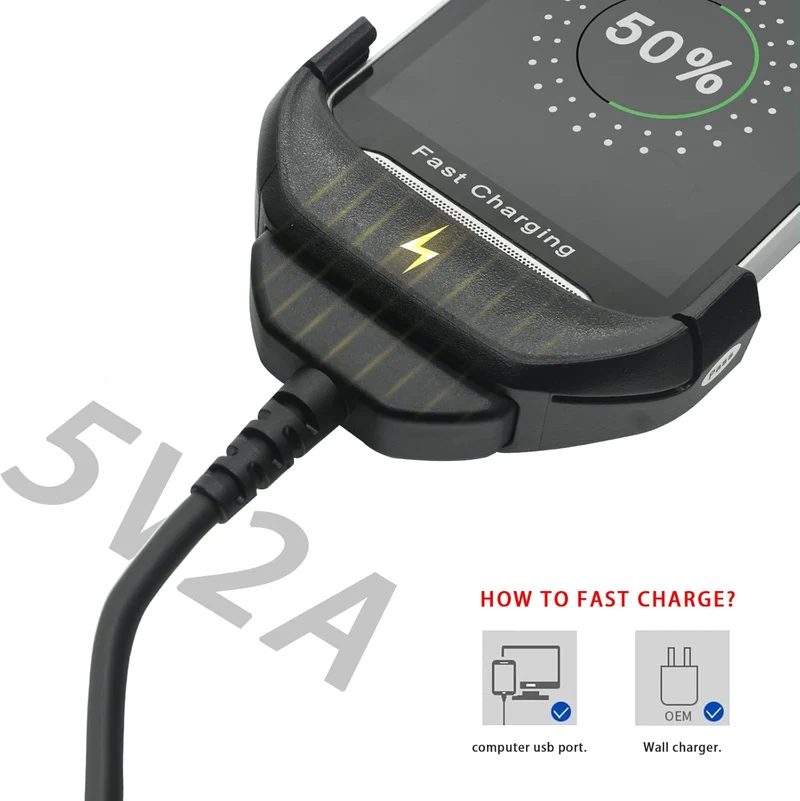 TC51 Ladegerät, Scanner-Ladekabel für Zebra TC51 TC510K TC52 TC56 TC57,5V2A mit 1,8 m langem Kabel,