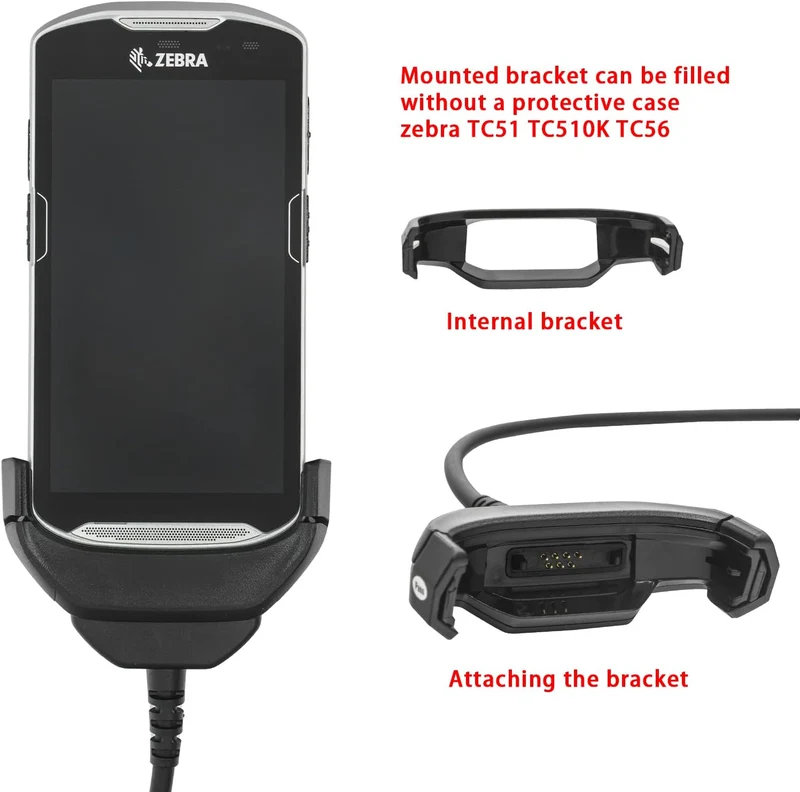 TC51 Ladegerät, Scanner-Ladekabel für Zebra TC51 TC510K TC52 TC56 TC57,5V2A mit 1,8 m langem Kabel,
