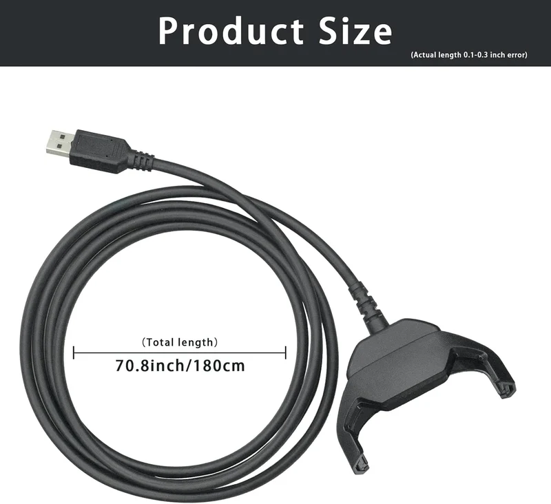 TC51 Ladegerät, Scanner-Ladekabel für Zebra TC51 TC510K TC52 TC56 TC57,5V2A mit 1,8 m langem Kabel,