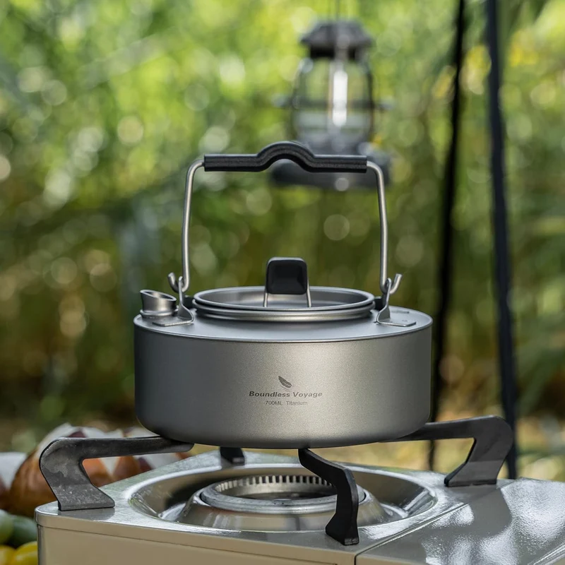 Boundless Voyage Titan Camping Kochgeschirr Mess Kit Faltbares Kochtopf-Set und Wasserkocher für Ruc