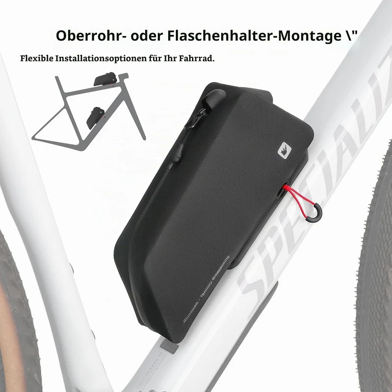 Oberrohrtasche Fahrrad 1L für Fahrradrahmen wasserdicht mit Schnellbefestigung Rahmentasche Fahrrad