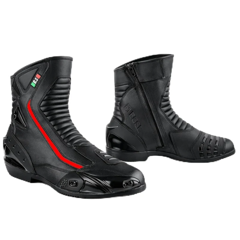 BI ESSE - Motorradschuhe aus Leder, wasserdicht, atmungsaktiv, Winterstiefel für Strasse, Knöchelsch