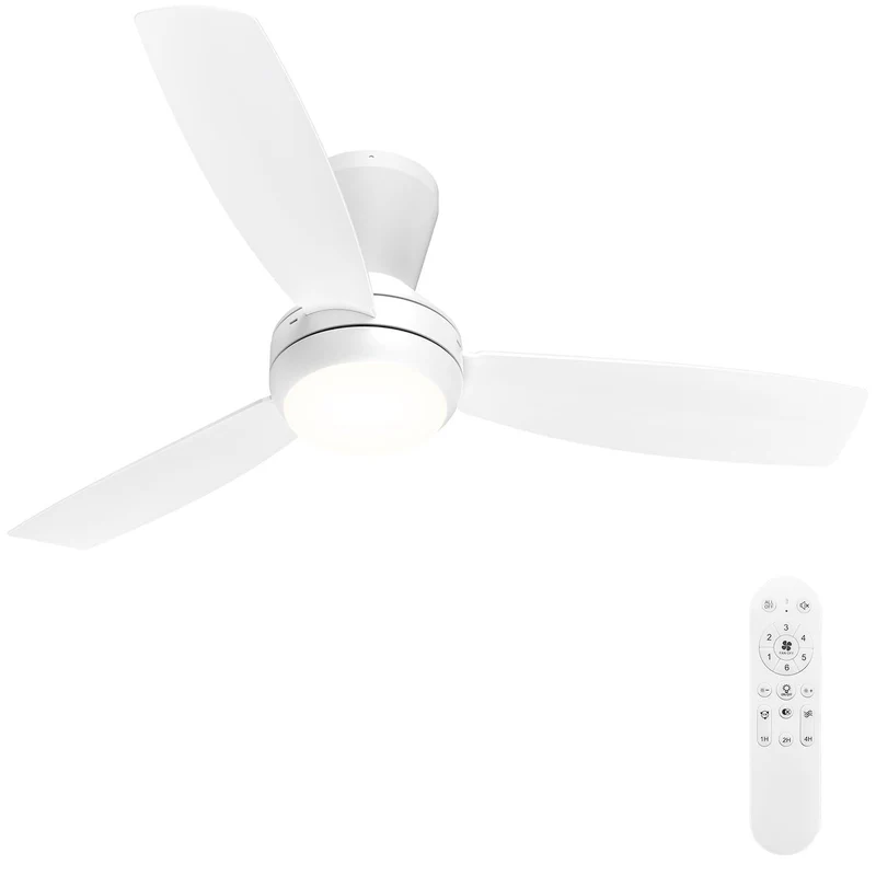 Airwit 106cm Steckflügel Deckenventilator mit Beleuchtung Leise, Weiss Deckenventilator mit Licht un