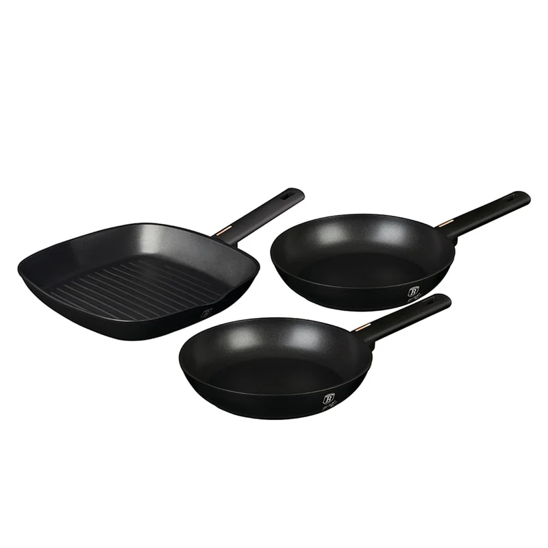 trends4cents Berlinger Haus BH/7096 Monaco Collection Bratpfannen Set 3 tlg. in schwarz Grillpfanne