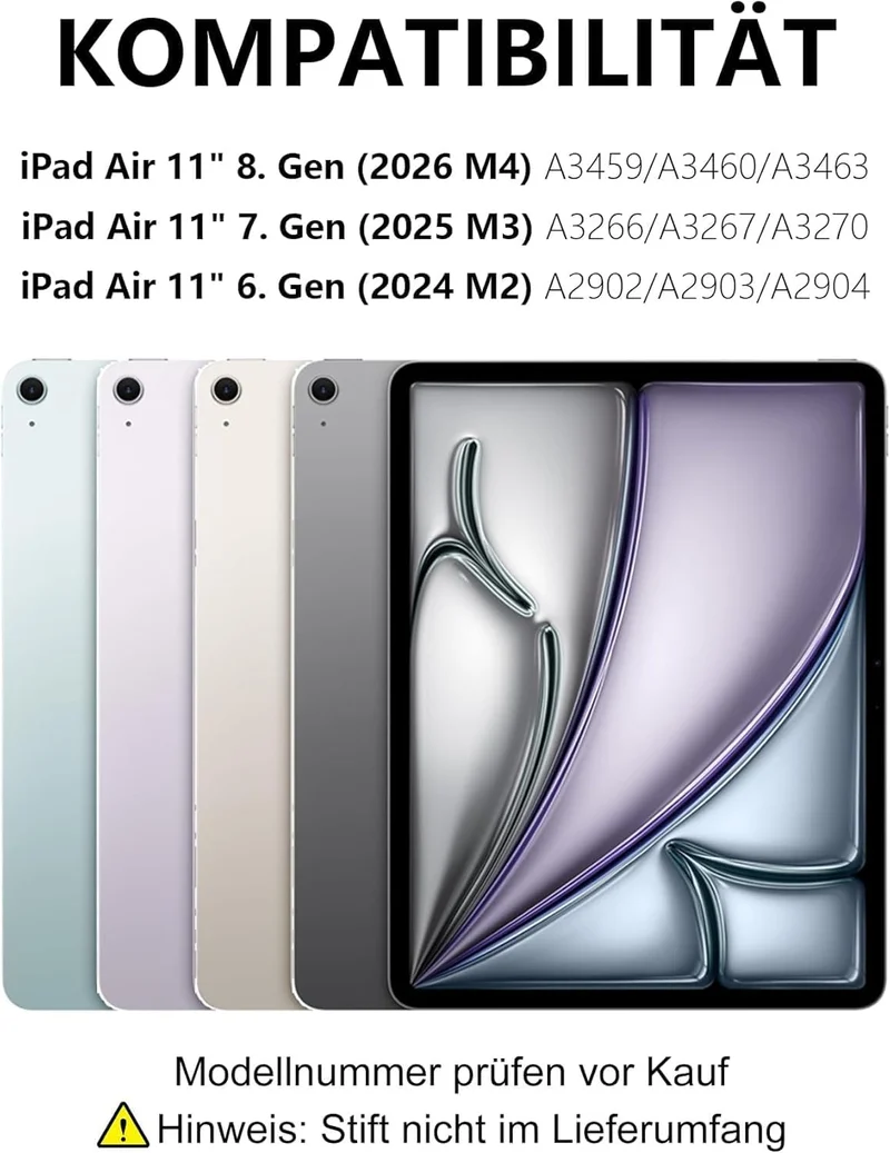 JADEMALL Magic Keyboard for iPad Air 11" M4 2026/M3 2025/M2 2024 - Deutsches QWERTZ Layout Floating