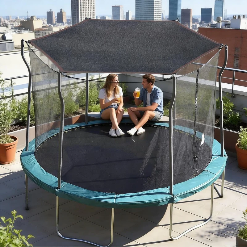 Trampolin Sonnenschutz Abdeckung - Ø 143 243 305 366 427 cm Trampolin Sonnenschutznetz, UV-Resistent