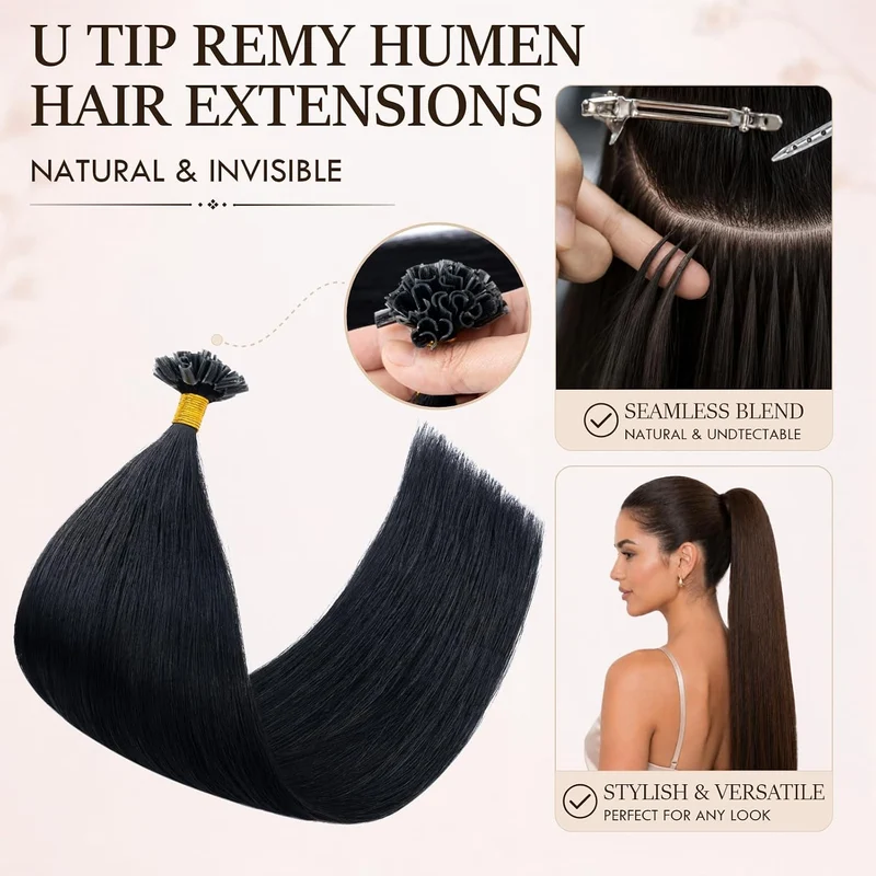 Rich Choices Bonding Extensions Echthaar Haarverlängerung keratin bondings U Tip Hot Fusion Remy Ech