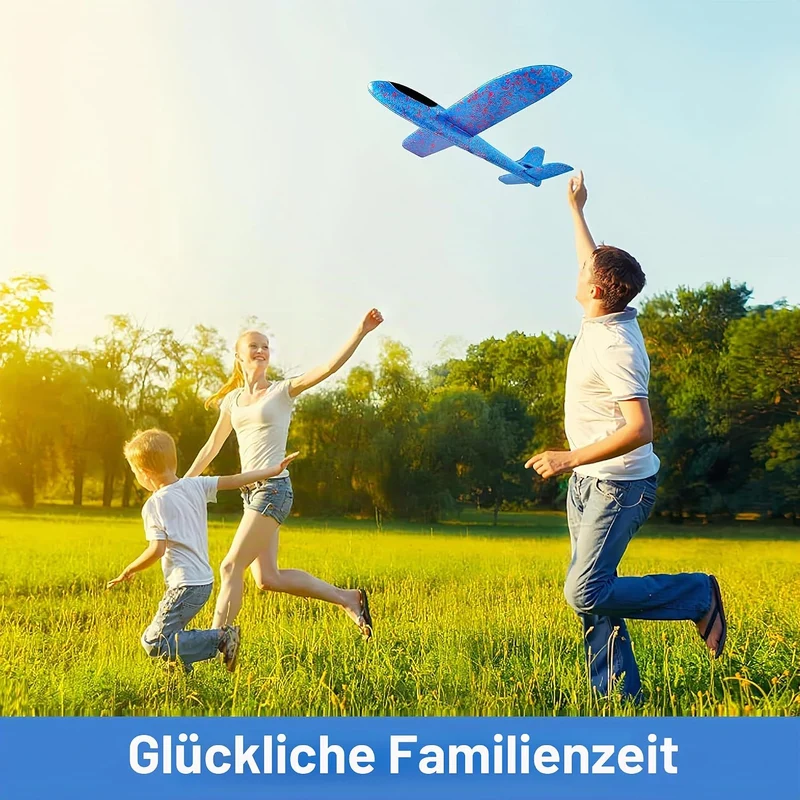 Luthando 4 Stück Styropor Flugzeuge Kinder - Styroporflieger Flieger Wurfgleiter, 38cm Styroporflieg