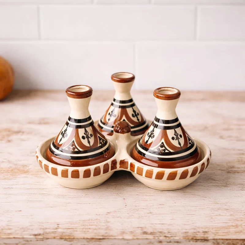 Safi Mini-Tajine Gewürzständer aus Keramik Terracotta Marokko - handwerkliche Eleganz 3012250808 Tun
