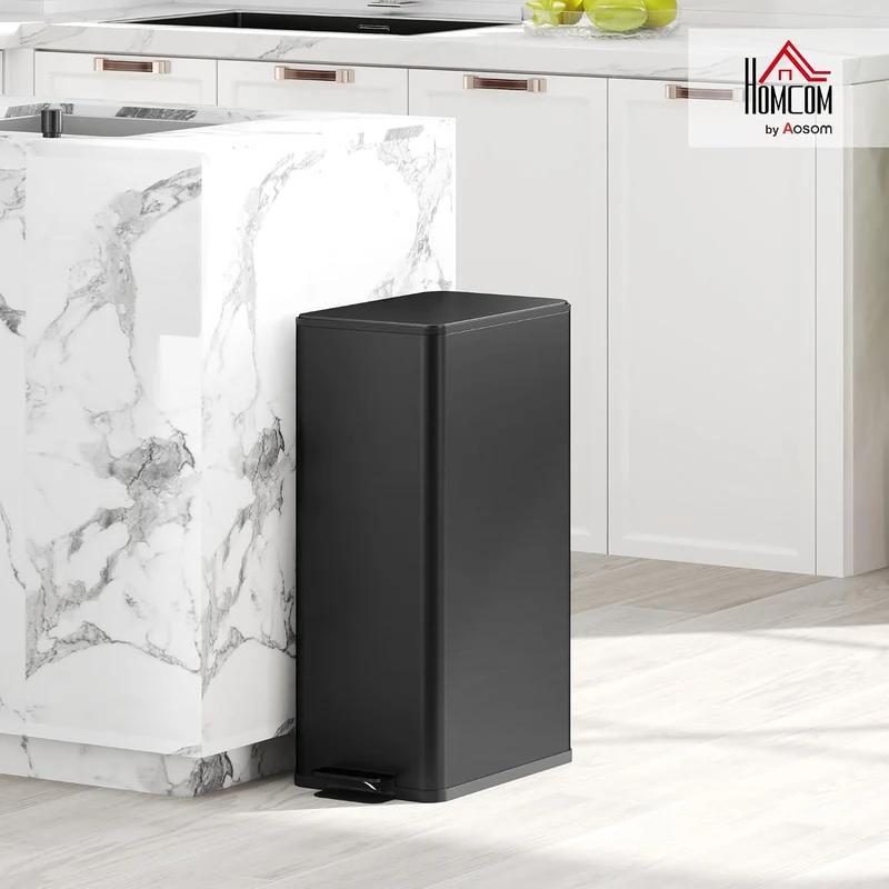 HOMCOM Mülleimer 20 L Treteimer mit Softclose-Deckel und Pedal Abfalleimerinkl. Inneneimer Abfallsam