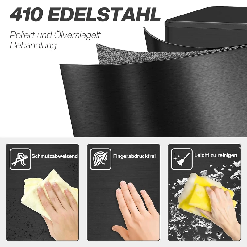 HOMCOM Mülleimer 20 L Treteimer mit Softclose-Deckel und Pedal Abfalleimerinkl. Inneneimer Abfallsam