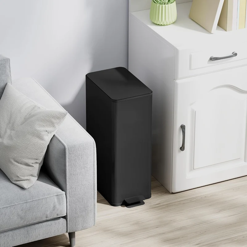 HOMCOM Mülleimer 20 L Treteimer mit Softclose-Deckel und Pedal Abfalleimerinkl. Inneneimer Abfallsam