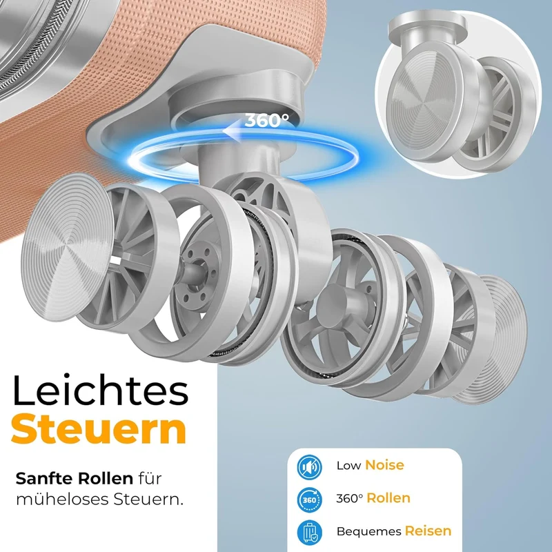 KESSER® Reisekoffer 84L Koffer ABS Hartschalenkoffer mit Zahlenschloss, Kofferwaage & Reisebrieftasc