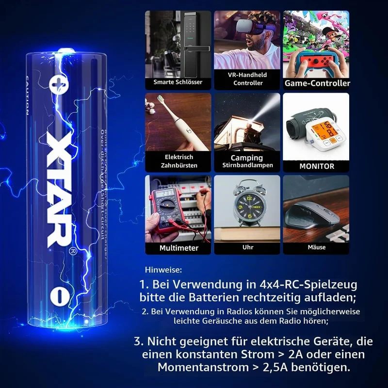 8pcs XTAR 4150mWh 1,5V aa wiederaufladbare batterien mit Ladegerät 1.5V Lithium aa batterien (8Pack-