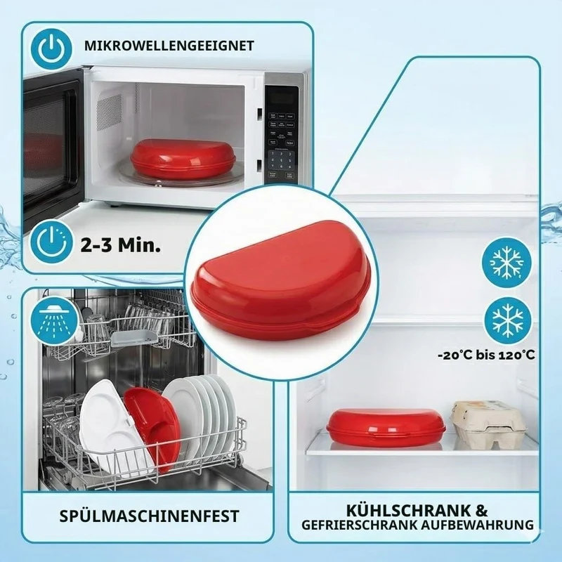 Mikrowellen Eierkocher 2-in-1, Eierkocher Mikrowelle mit Pochierte Eier Form,Vielseitiger Egg Poache