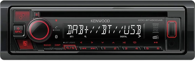 Kenwood KDC-BT450DAB 1-DIN DAB Autoradio Bluetooth CD USB AUX Einbauset passend für Seat Ibiza IV Ib