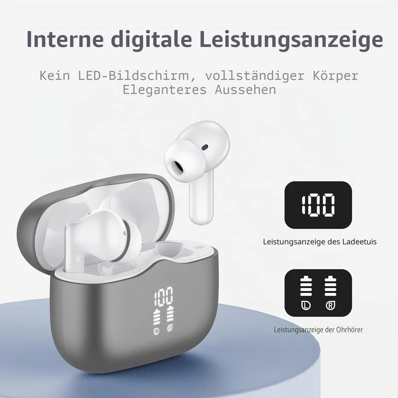 Bluetooth Kopfhörer, 2026 Kopfhörer Kabellos Bluetooth 5.4 mit 4 ENC Noise Cancelling Mics, Tiefer B