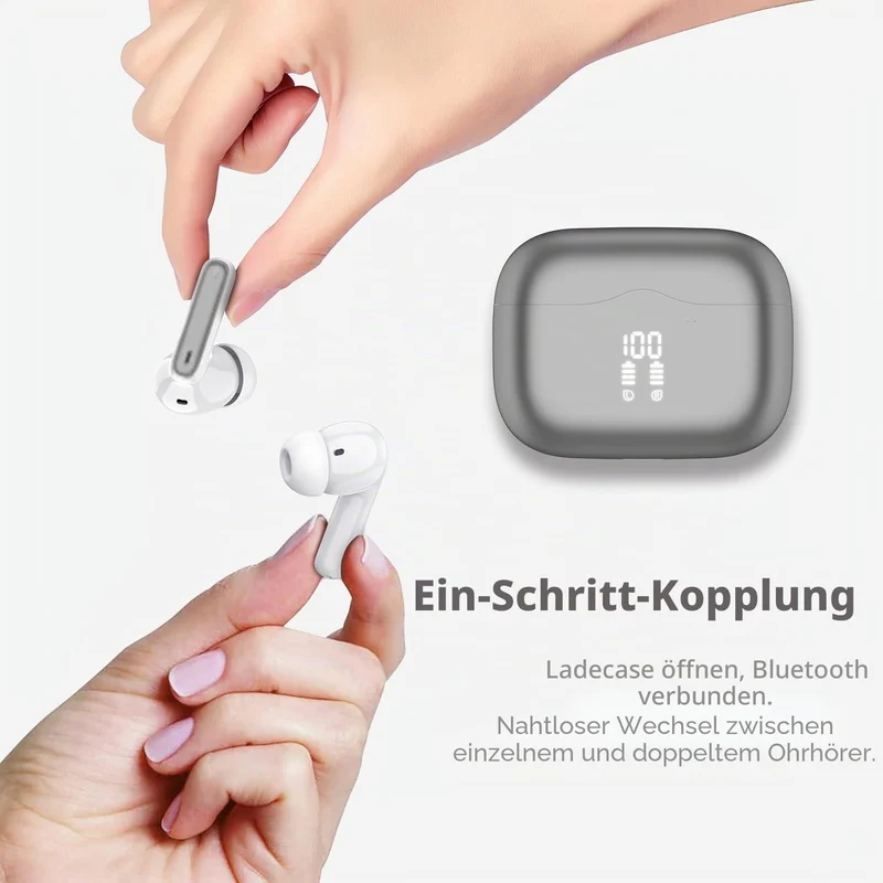 Bluetooth Kopfhörer, 2026 Kopfhörer Kabellos Bluetooth 5.4 mit 4 ENC Noise Cancelling Mics, Tiefer B